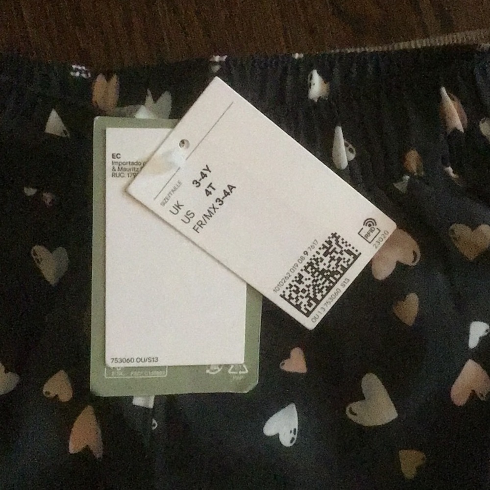 H&M Kids Heart Print and Solid Jogger Pants w/Pockets Set - Sz 4 - Picture 2 of 9